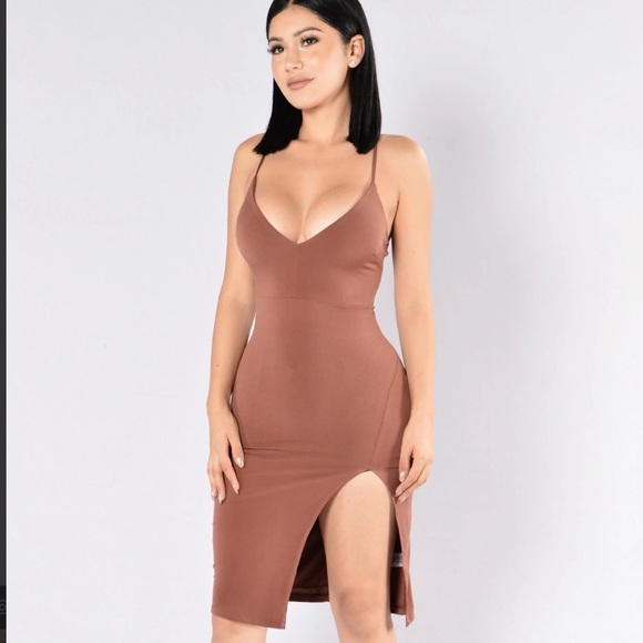 NWT FASHION NOVA “TILL I HEAR IT FROM YOU” SLIT DRESS - Picture 1 of 9